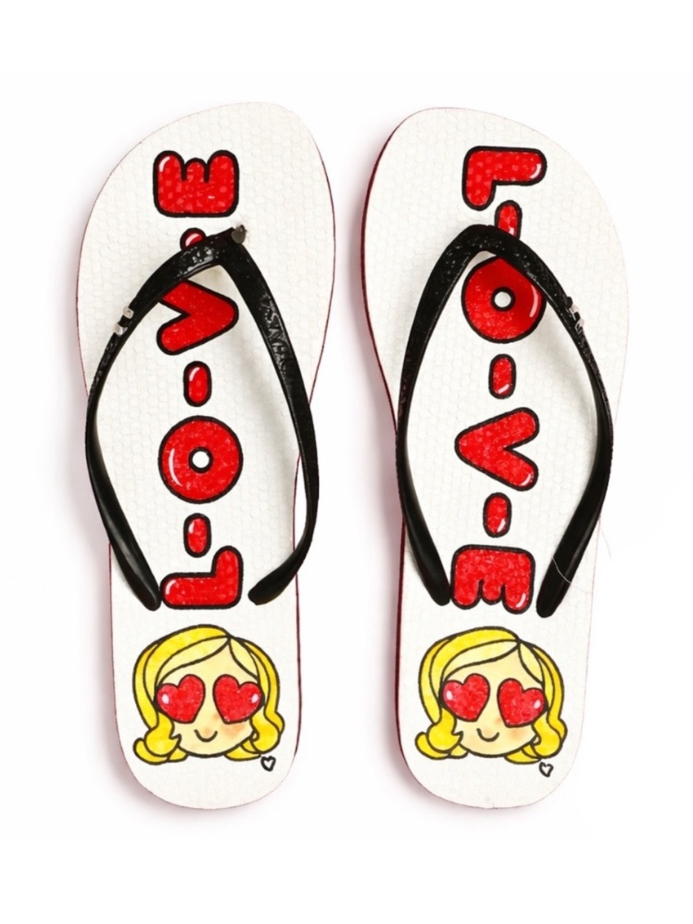 Harajuku Lovers Gwen Stefani LOVE Flip Flops Size 3/4